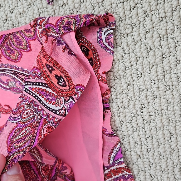 J. CREW Pink Silk Paisley Long Sleeve Blouse - Picture 7 of 8